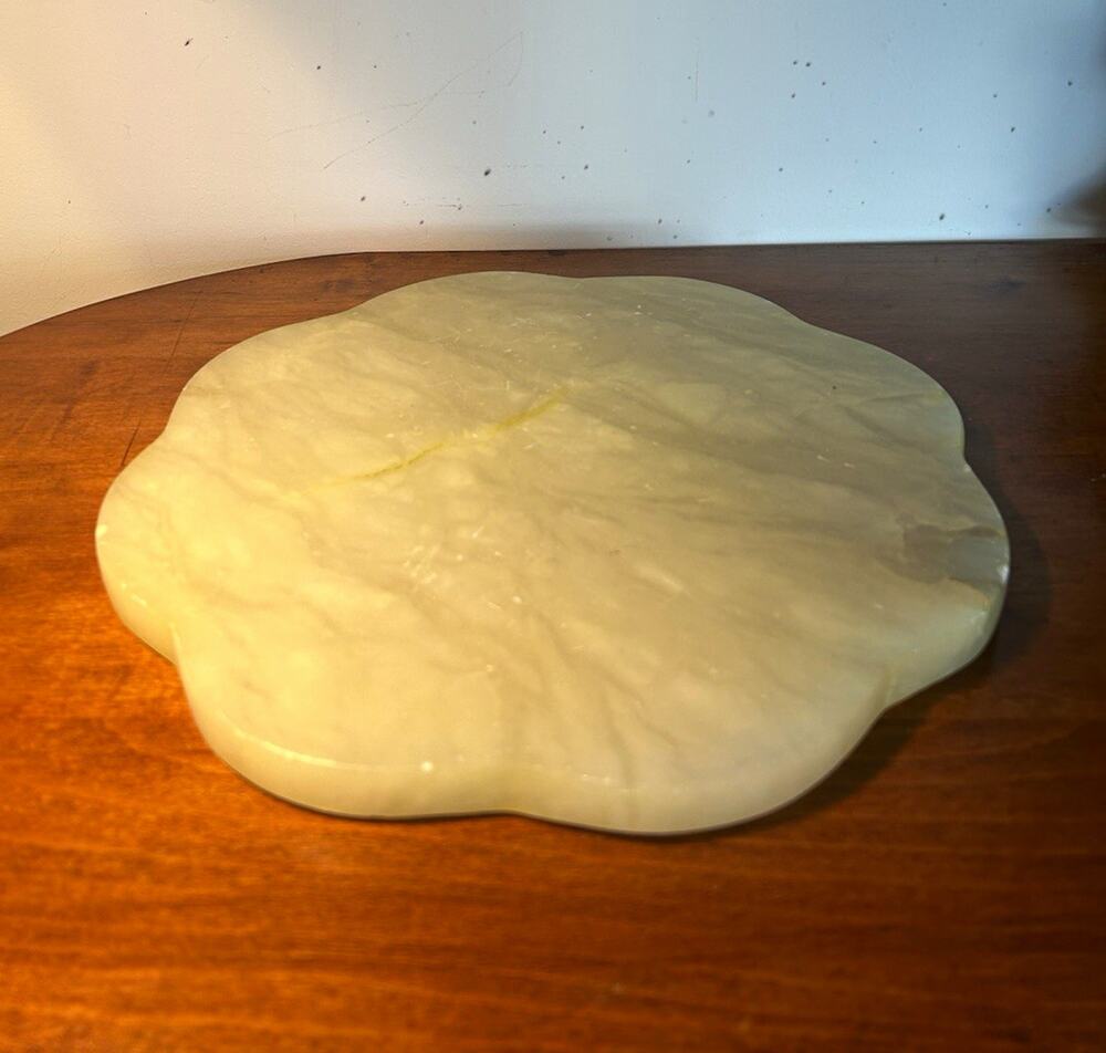 Terrain Alabaster Flower Cutting Board, Large 11.5" Marbled Green